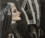 Name: SeyyedeFateme Zahra Hosseini/ Title: Silent Bond/ Dimensions: 50×70cm/ Technique: Mixed Media/ Year: 2026/ Price: 480$
