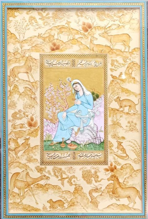 Name: Zahra Zare/ Title: Peace and war/ Dimensions: 78×57/ Technique: Gouache Watercolor/ Year: 2007/ Price: Negotiable
