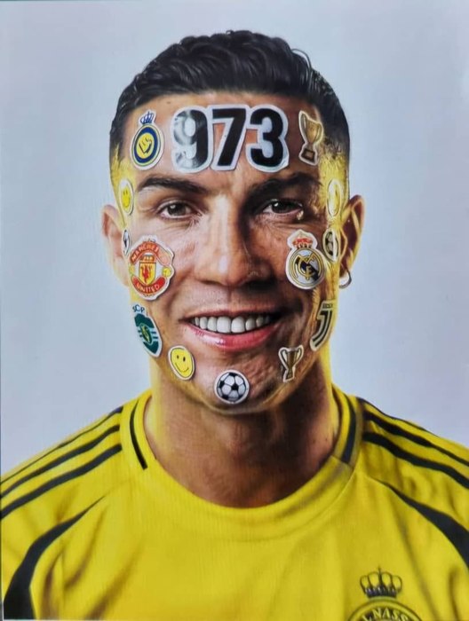 Name: Narges Senobari/ Title: Ronaldo/ Dimensions: a3/ Technique: Crayon/ year: 2026/ Price:700$