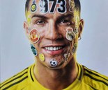 Name: Narges Senobari/ Title: Ronaldo/ Dimensions: a3/ Technique: Crayon/ year: 2026/ Price:700$