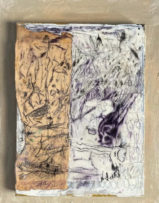 Dalia Bursztyn, Drawing and collage on canvas, 50 by 40 cm,