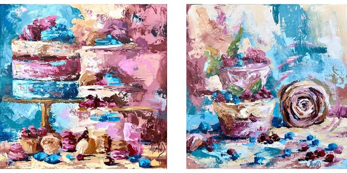 Alisa Cherkun Drukman, Diptych, Oil on canvas, 40 by 40 cm X2