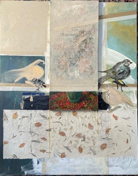  Dalia Bursztyn, Collage and oil on canvas, 100 by 80 cm,