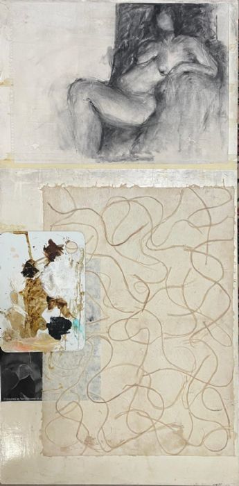  Dalia Bursztyn, Collage and oil on canvas, 140 by 70 cm,