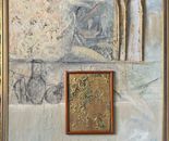 Dalia Bursztyn, Mixed media, oil collage and drawing on canvas, 90 by 80 cm,