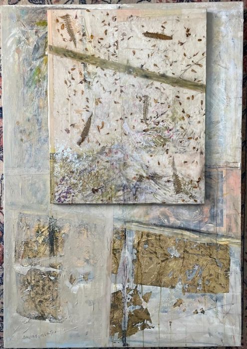 Dalia Bursztyn, Mixed media, oil, collage and drawing on canvas, 100 by 70 cm,