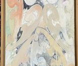 Dalia Bursztyn, Collage and oil on canvas, 101 by 40 cm,