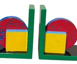 Modern bookends made of marble and travertine