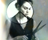 the girl with the scissors