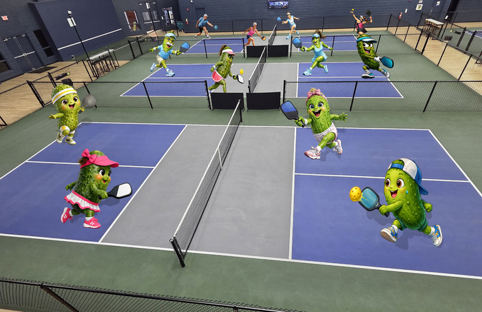 Pickles Playing Pickleball