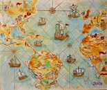 Impression of the old world maps 