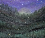 Violet Moon Landscape by Laura Bernardeschi Nelson 