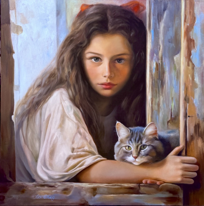 "Girl with a cat"