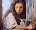 "Girl with a cat"