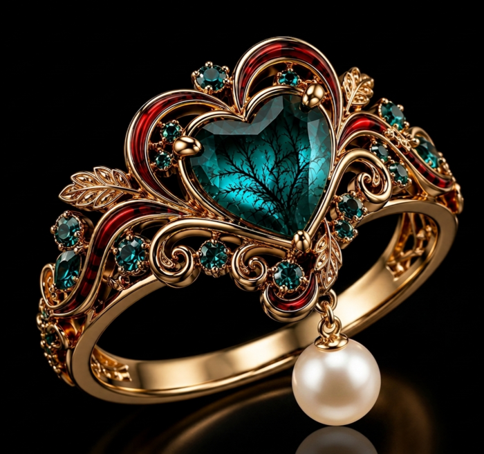 Emerald Heart Royal Ring