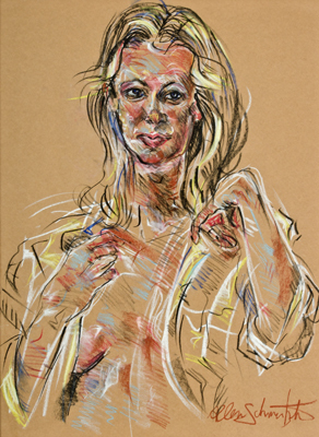 Laura In  Pastel by Allen Schmertzler