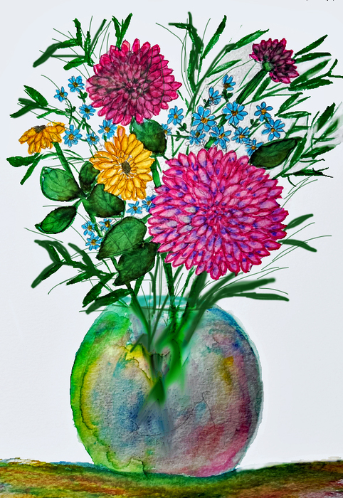 multicolor vase