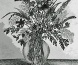black and white floral