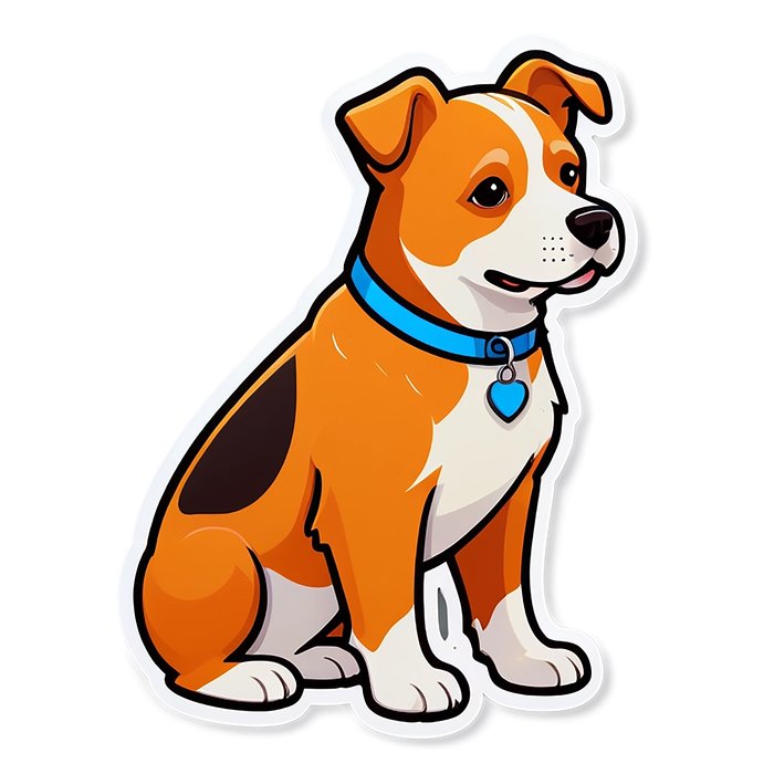 Happy Puppy with Blue Collar 