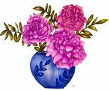 bowl of peonies