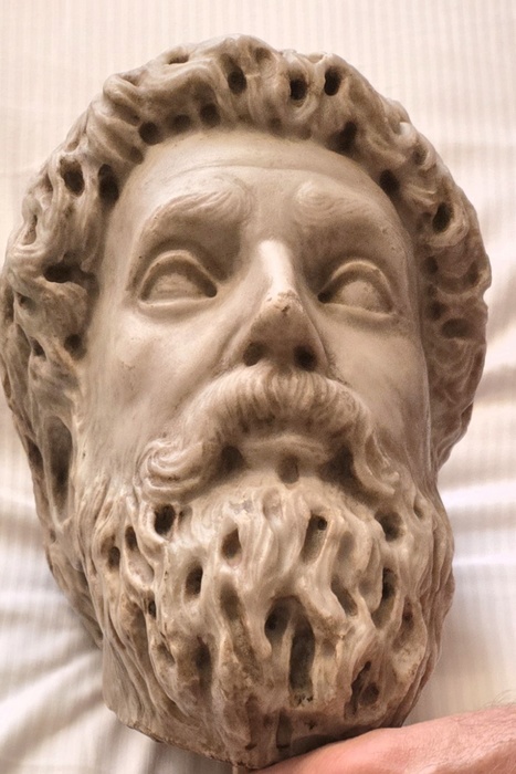 Marcus Aurelius Grand Tour Unique pcs art white marble Imperial Porphyry base