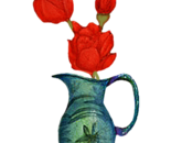 ceramic vase with roses