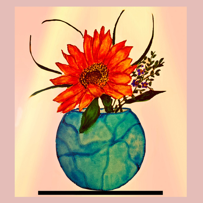 Orange and turquoise