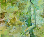 9 μεσα στο πρασινο   Into The Green 2025 Acrylic On Canvas 100x50