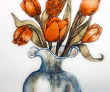 Tulips in Fancy Vase