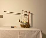 Chronometer of Light — Philosophical Sculptural Lamp with Antique Chinese Scale Beam