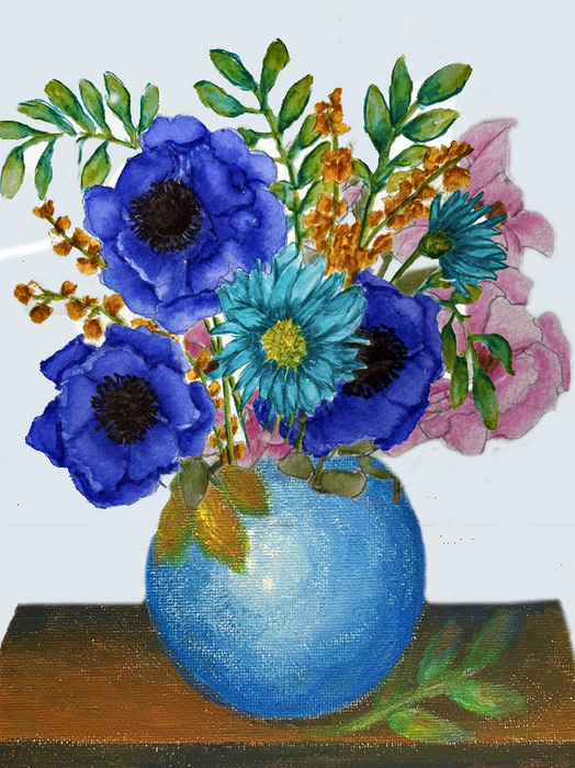 blue anemonies and friends
