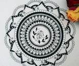 The Virgo Within / Zeinab Yasrebi / 30 × 24 cm / 2021 / Black Ink on Paper, Original Hand-Drawn Mandala with Technical Pen / $300