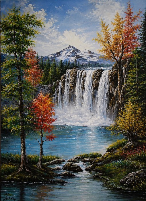 Waterfall View / Sharare Jahangiri / 50 × 70 cm / 2018 / Oil Paint / Price not provided