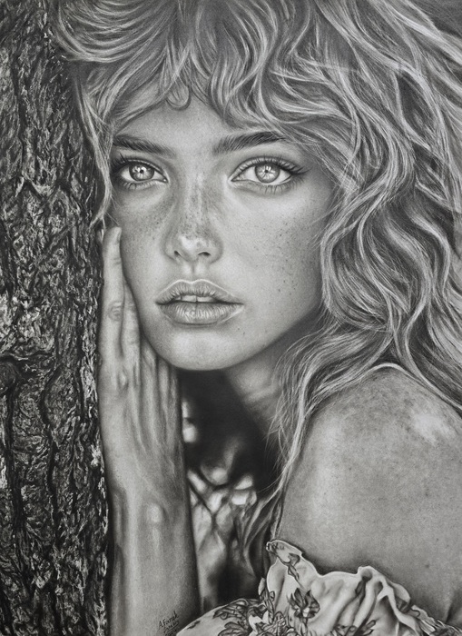Depth of Gaze / Afsaneh Sarabi / 80 × 60 cm / 2025 / Graphite on Paper / $1,000
