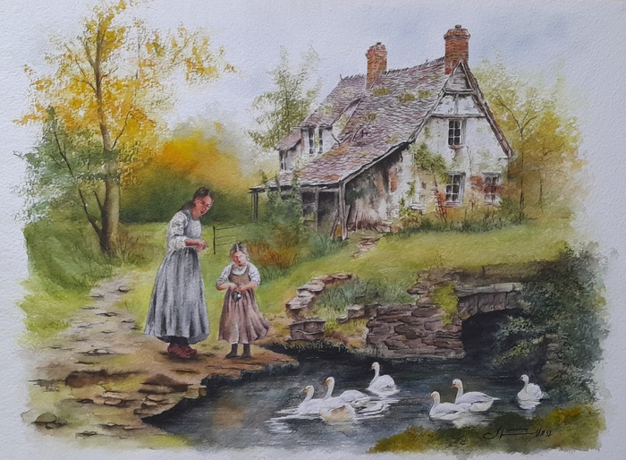 My Little Paradise / Saeede Shamsi / 56 × 76 cm / 2026 / Watercolor / Price upon request /