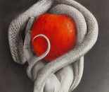 Eve’s Apple / Ghazal Ghanavati / 49 × 29 cm / 2024 / Charcoal and Colored Pencils / Negotiable