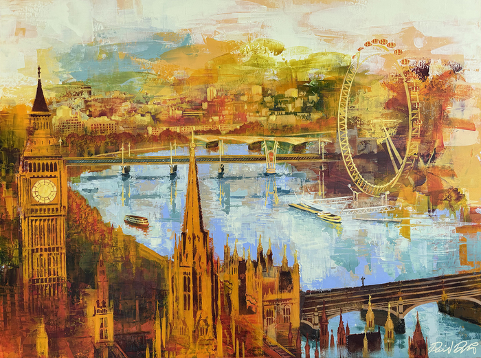 Golden Hour. Westminster & Thames Study, London