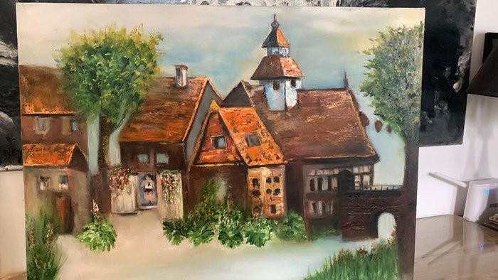 Home and Love / Leila Moradi /  50 × 80 cm / 2024 / Oil Painting / Price upon request
