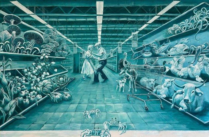 Shopping Reality / Zeinat Parsa / 100 × 150 cm / 2024 / Acrylic / $200,000