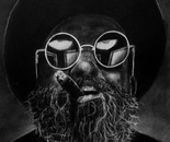 The Depth of Reflection / Raha Sarboland / 25 × 35 cm / 2026 / Charcoal and White Pastel on Black Paper / $750