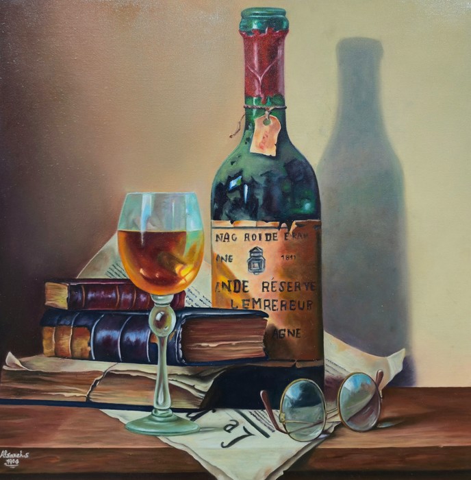 Drunk of Books / Afsaneh Sarabi / 50 × 50 cm /  2025 / Oil on Canvas / $1,900