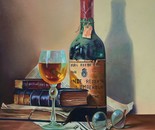 Drunk of Books / Afsaneh Sarabi / 50 × 50 cm /  2025 / Oil on Canvas / $1,900