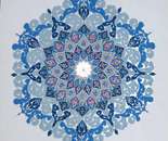 A Rendering of the Ceiling Under the Dome (The Art of Gilding – Shamsa) / Sara Nazari Ghanbari / 60 × 56 cm / 2010 / Gouache on Cardboard and Collage of Gemstones and Mirrors / $1,200