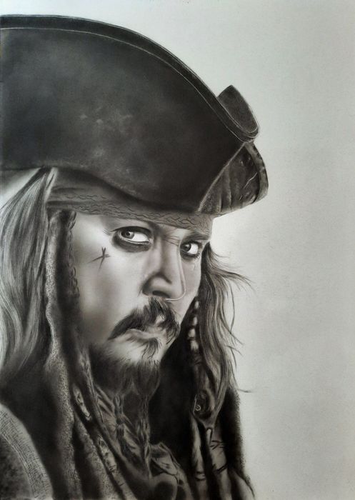 Jack Sparrow / Nastaran Seifollahi / 50 × 70 cm / 2026 / Black Pen / $1,000