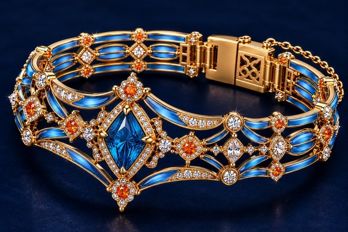 Blue Marquise Royal Bracelet / Hassan Parvaneh / Digital Artwork – Not Applicable / 2026 / Digital Jewellery Design (AI-Assisted) / NFS