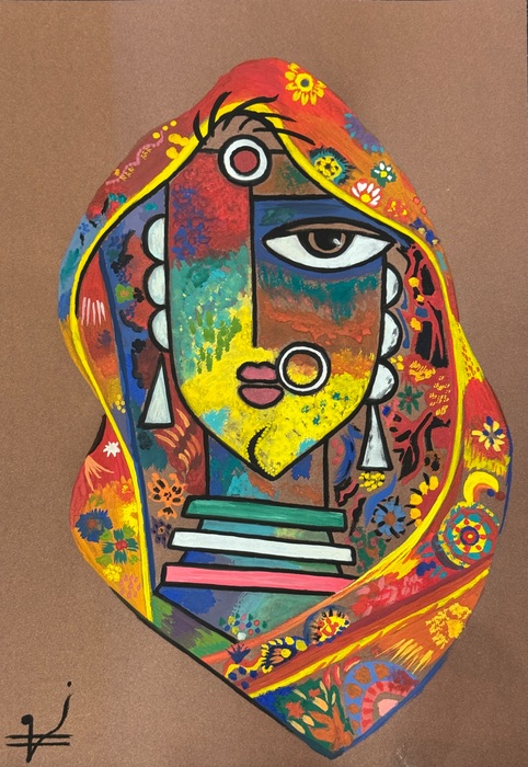 Veiled Essence / Sahar Khani / 40 × 30 cm / 2025 / Gouache / $800