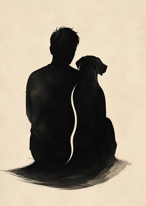Dog & Human / Mojtaba (Omid) Ahmadi / 30 × 42 cm / 2026 / Digital Art / Price upon request