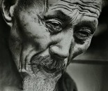 Chinese Old Man / Fatemeh Eshghi /  100 × 70 cm / 2024 / Charcoal drawing / $4,500