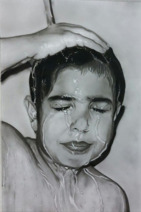 Under the Water / Nahid Afshinfard / 40 × 60 cm / 2023 / Hyperrealism / Price not provided