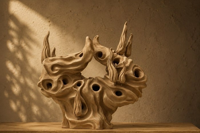 Trace / Kimia Dadras Moghaddam / 27 × 16 × 14 cm / 2025 / Organic Hand-Built Ceramic Sculpture / $500
